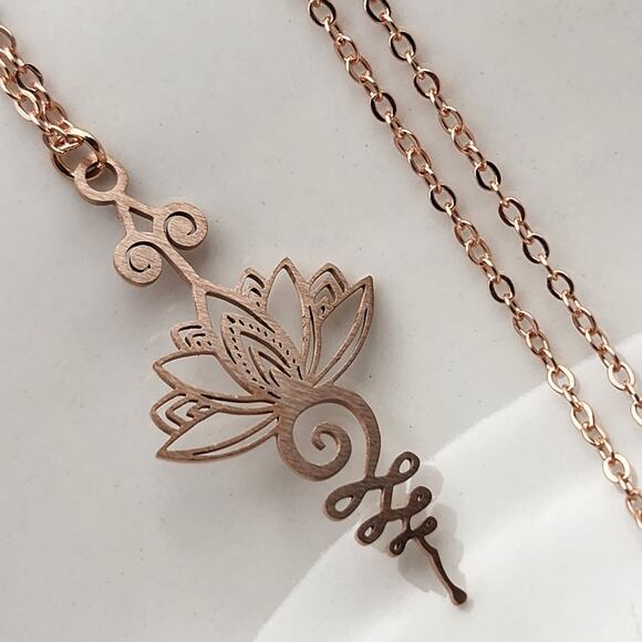 Boho Rose Gold Necklace - Picture 3 of 5